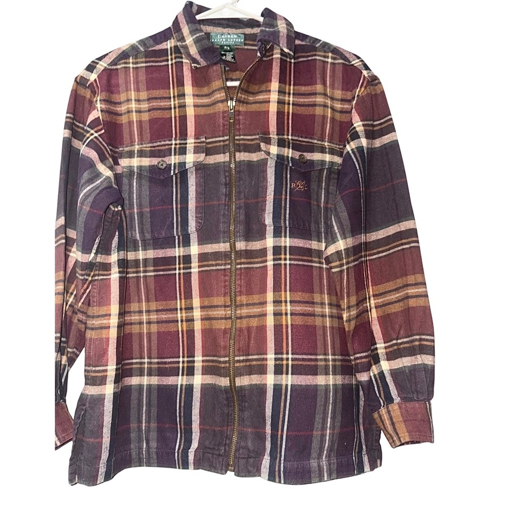 Lauren Ralph Lauren Petite Plaid Zip-Up Shirt Jacket (Petite P/S):